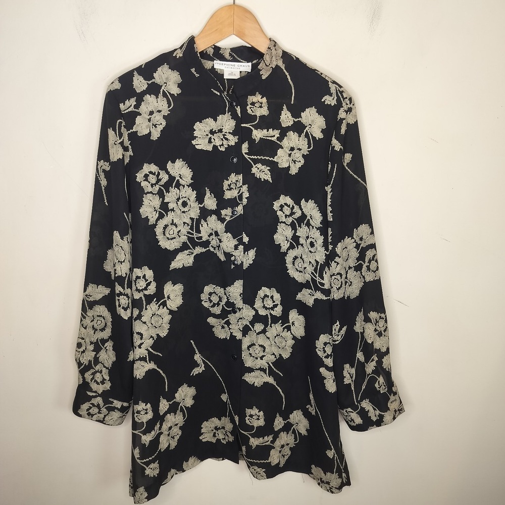 Josephine Chaus Floral Button Up Tunic Long‎ Sleeve